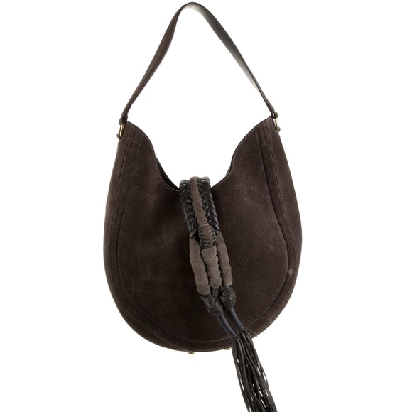 🤠 Altuzarra Genuine Leather Trimmed Suede Hobo - Picture 4 of 7